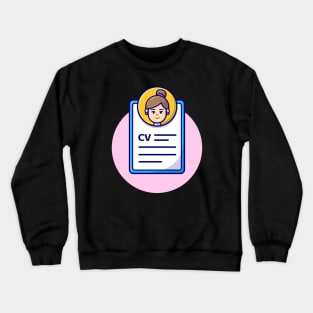 Curriculum Vitae Cartoon Vector Icon Illustration (2) Crewneck Sweatshirt